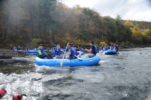 Delaware River White Water Rafting - <p>After noontime lunch and break, students tough it out for the remainder of the trip.</p>