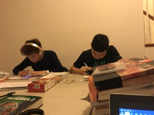 Elite Prep Room and Board - <p>Jack practicing TOEFL listening; Tiger working on reading</p>