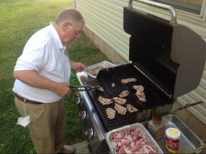 Elite Prep Room and Board - <p>Frank firing up an all-American BBQ for students' weekend lunch</p>